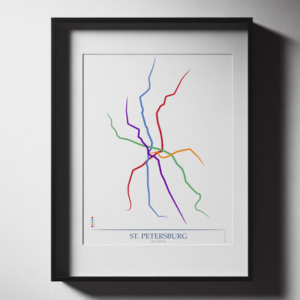 Russia - Saint Petersburg Metro Route Map