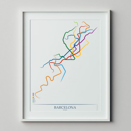 Spain - Barcelona Metro Route Map